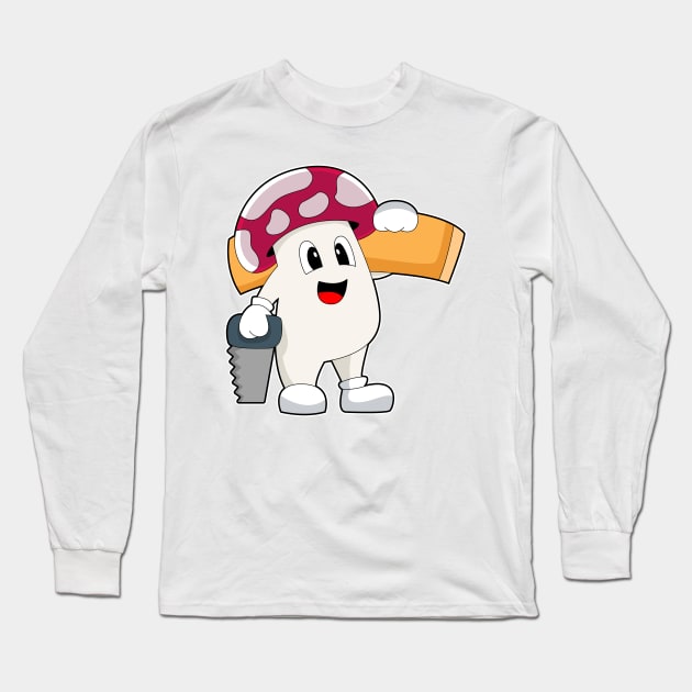 Mushroom Handyman Saw Long Sleeve T-Shirt by Markus Schnabel